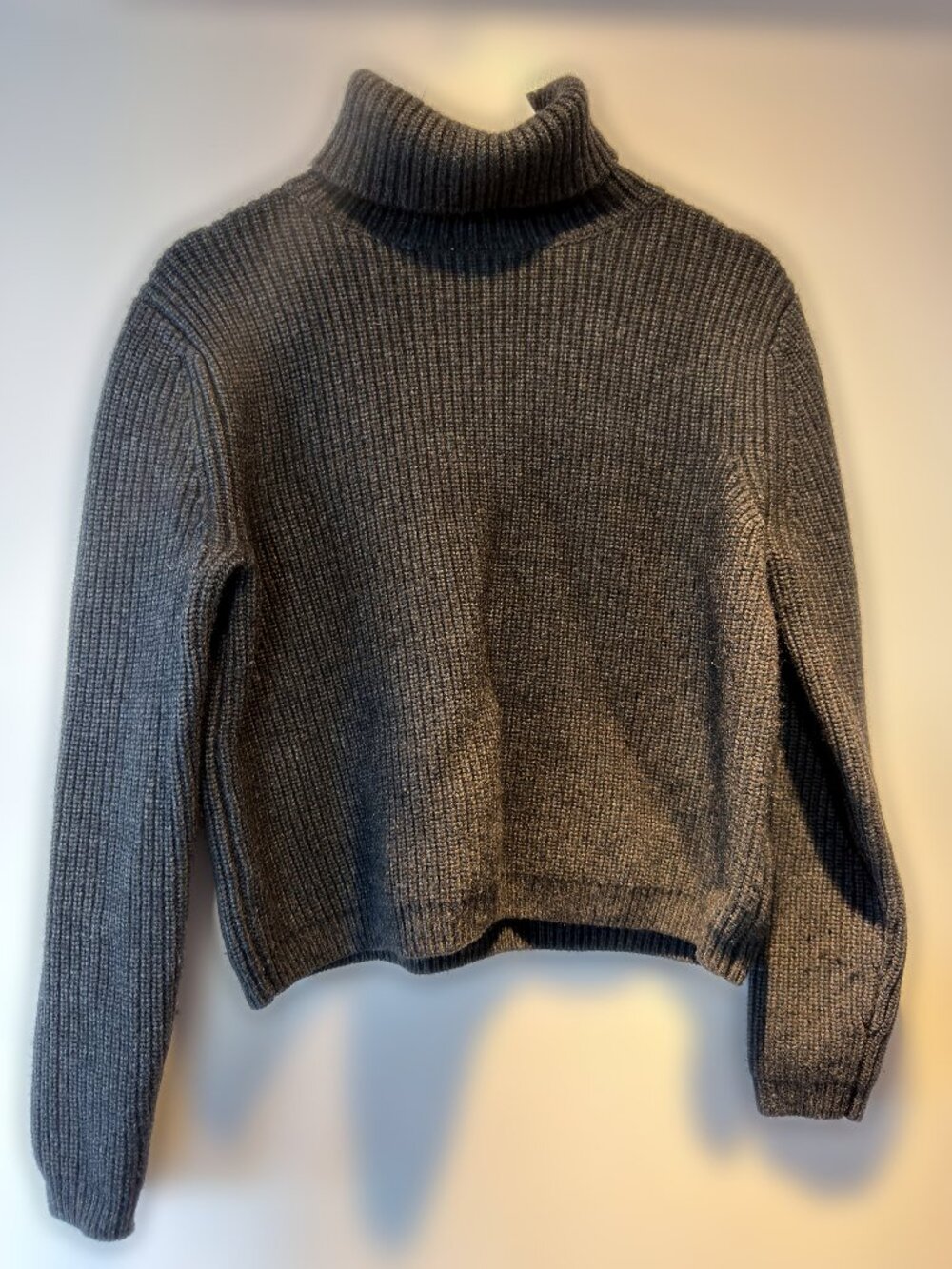 Jenni Kayne Chunky Ribbed Cropped Turtleneck Sweater